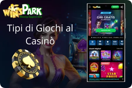 Selezione di oltre 2000 giochi su Winspark Casino Italia con slot machine, gratta e vinci, giochi istantanei e jackpot per vincite rapide con deposito minimo 10€